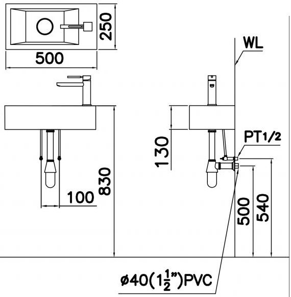 Chậu lavabo đặt bàn Caesar LF5239S