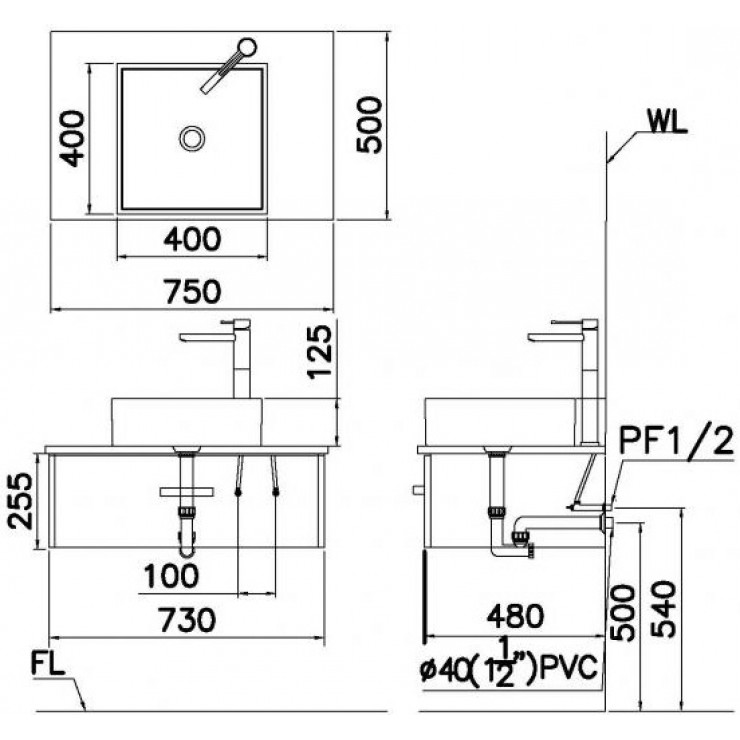 Chậu lavabo đặt bàn Caesar LF5252