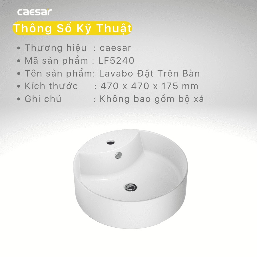 Chậu lavabo đặt bàn Caesar LF5240