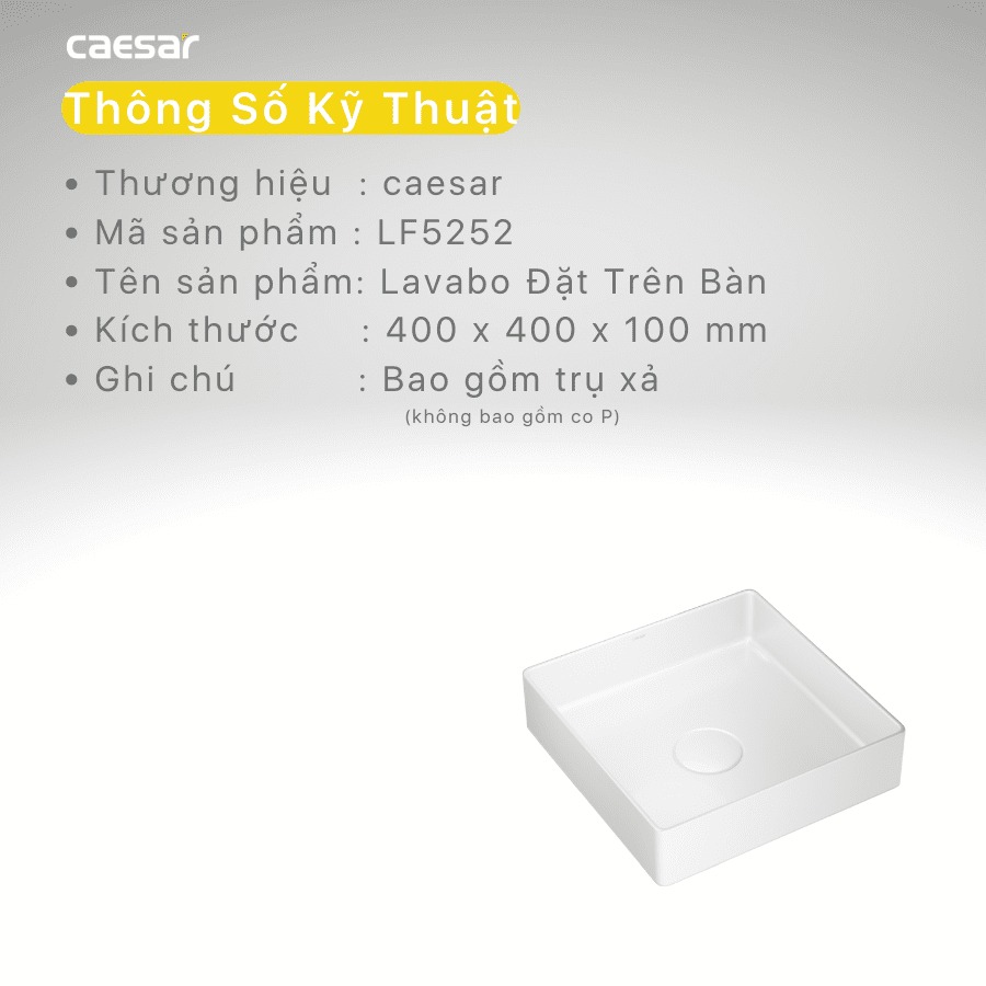Chậu lavabo đặt bàn Caesar LF5252