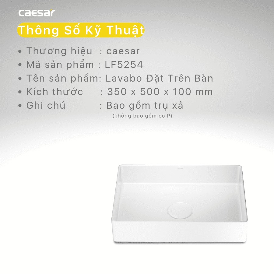 Chậu lavabo đặt bàn Caesar LF5254