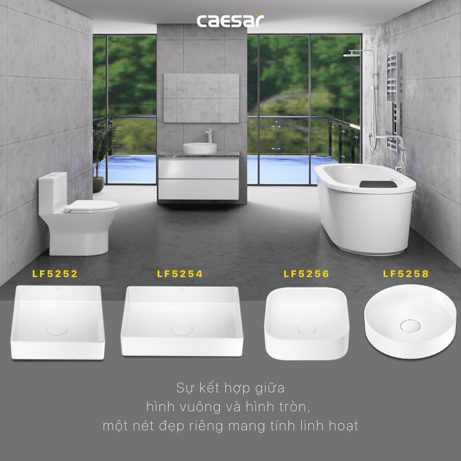 Chậu lavabo đặt bàn Caesar LF5258