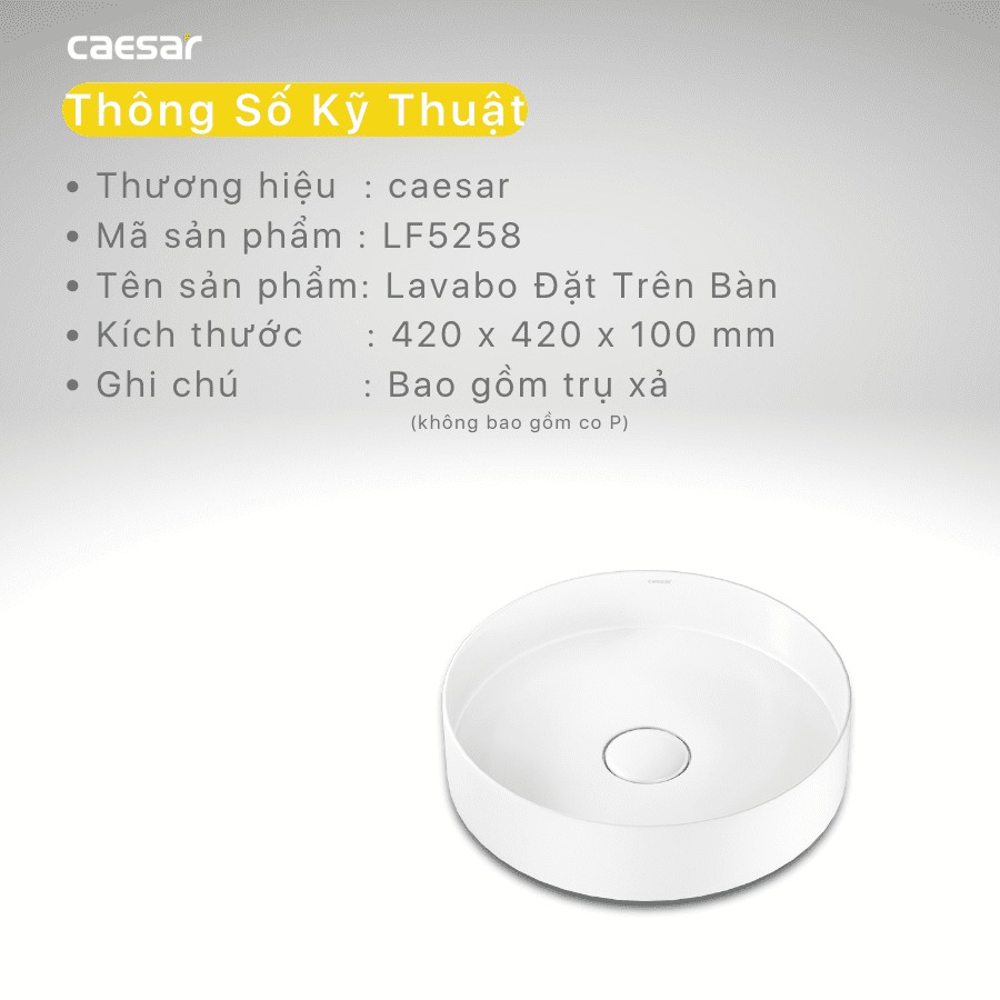 Chậu lavabo đặt bàn Caesar LF5258