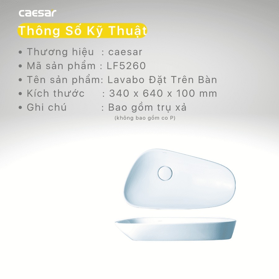 Chậu lavabo đặt bàn Caesar LF5260