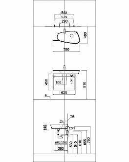 Chậu lavabo dương vành Caesar LF5364