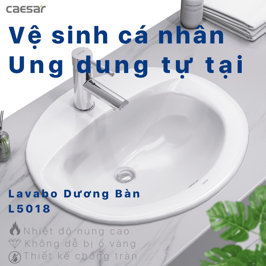 Chậu lavabo dương vành Caesar L5018