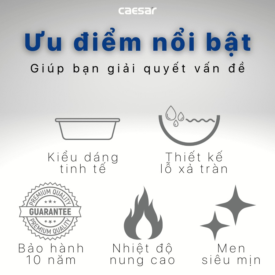 Chậu lavabo dương vành Caesar L5018