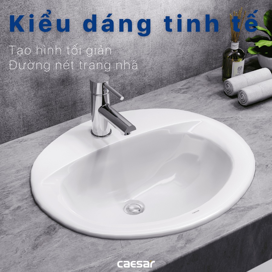 Chậu lavabo dương vành Caesar L5018