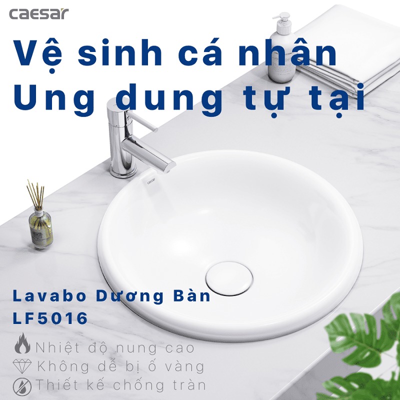Chậu lavabo dương vành Caesar LF5016