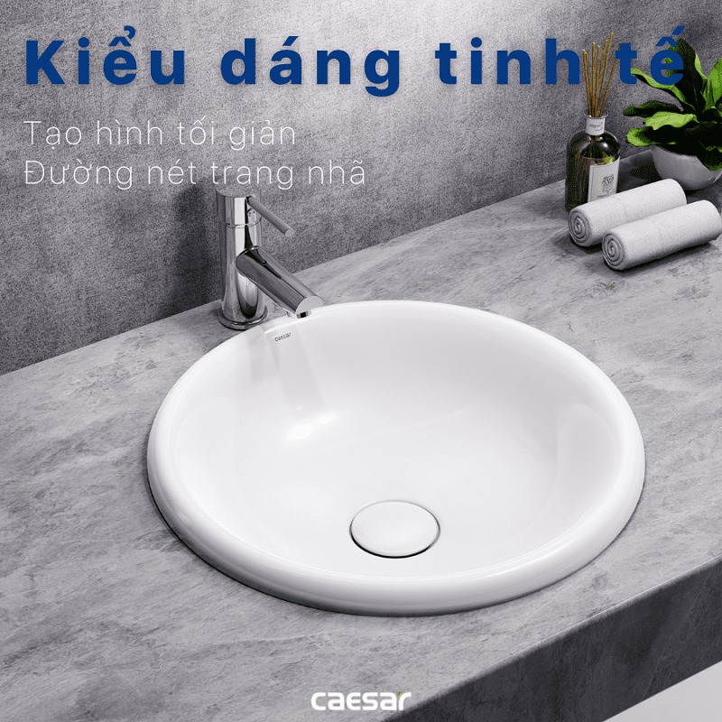 Chậu lavabo dương vành Caesar LF5016