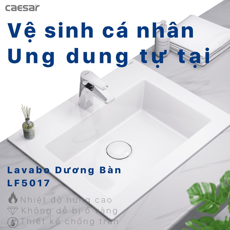 Chậu lavabo dương vành Caesar LF5017