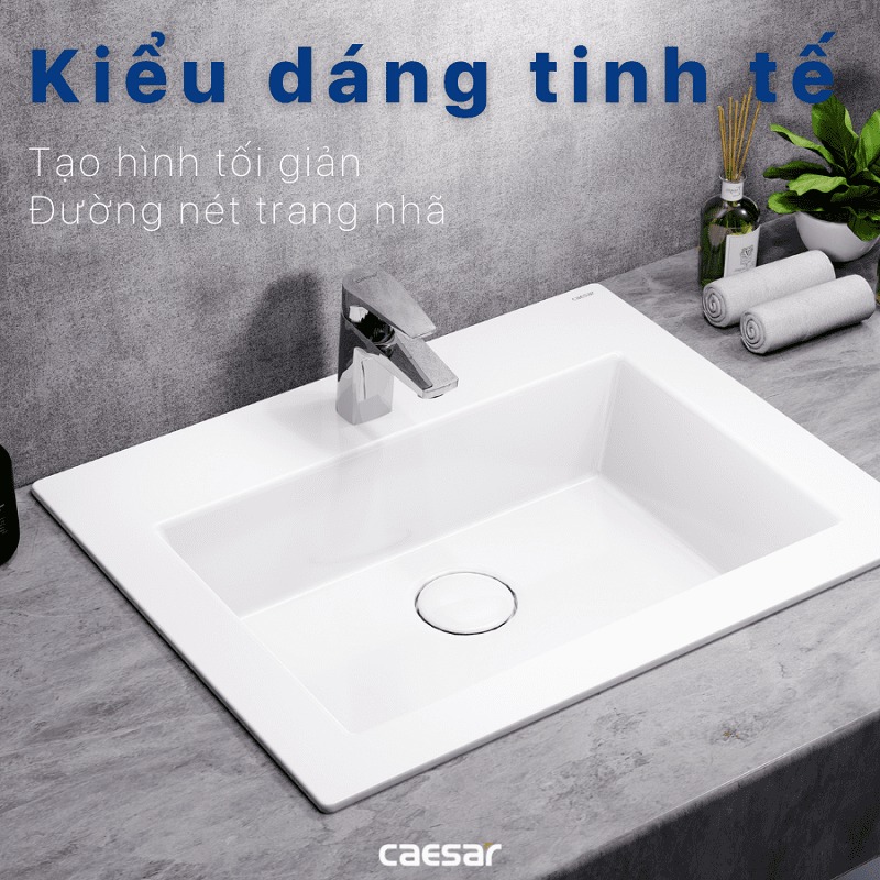 Chậu lavabo dương vành Caesar LF5017