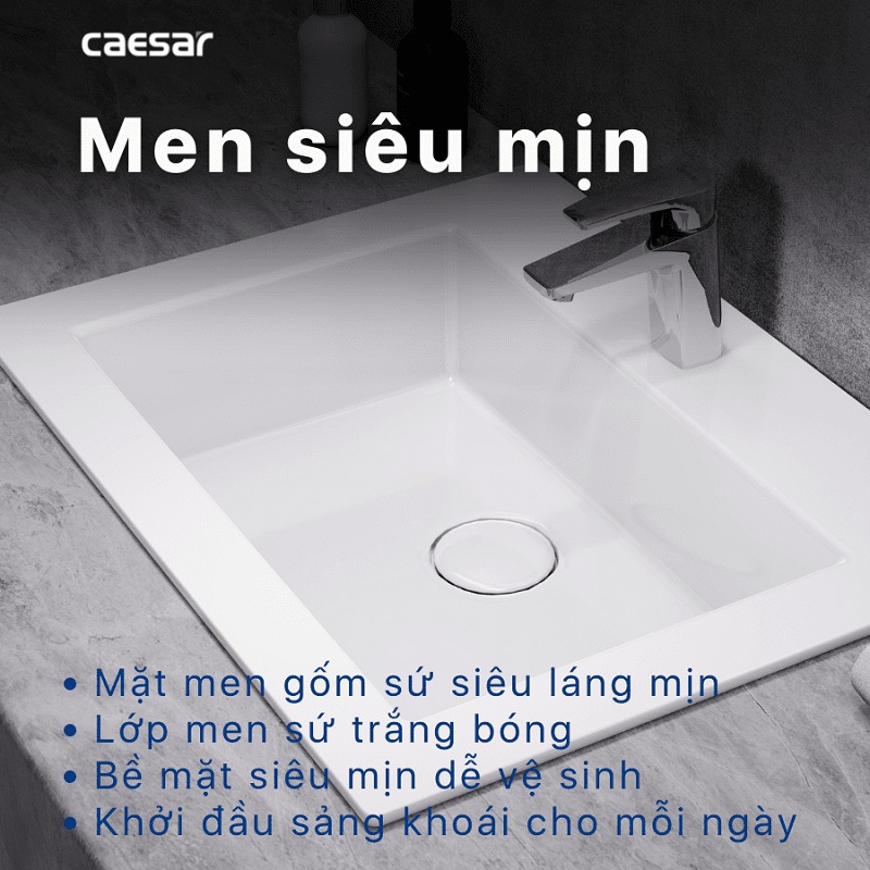 Chậu lavabo dương vành Caesar LF5017