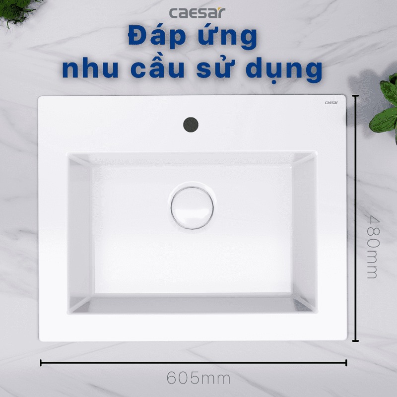 Chậu lavabo dương vành Caesar LF5017