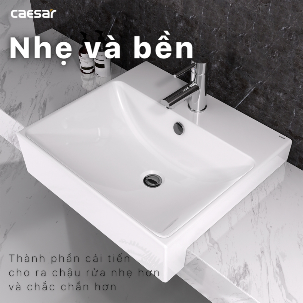 Chậu lavabo bán âm bàn Caesar LF5301