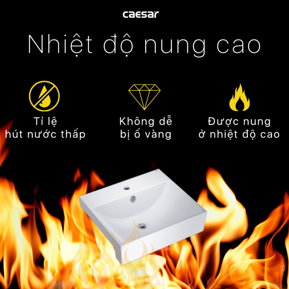 Chậu lavabo bán âm bàn Caesar LF5301