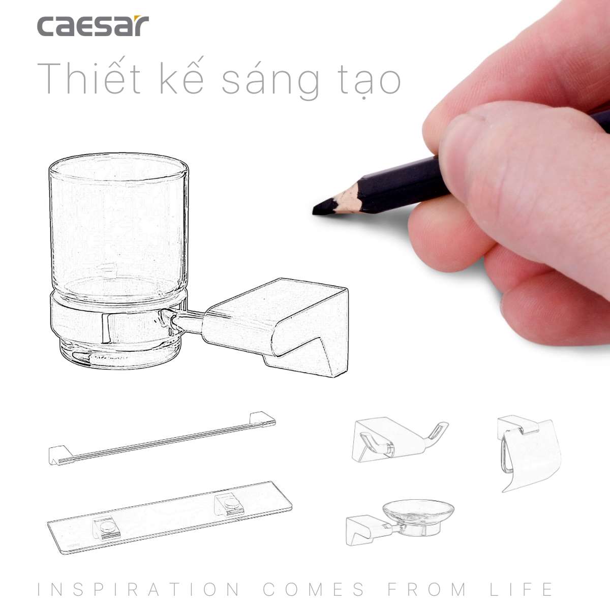 Kệ để bàn chải răng Caesar Q8803