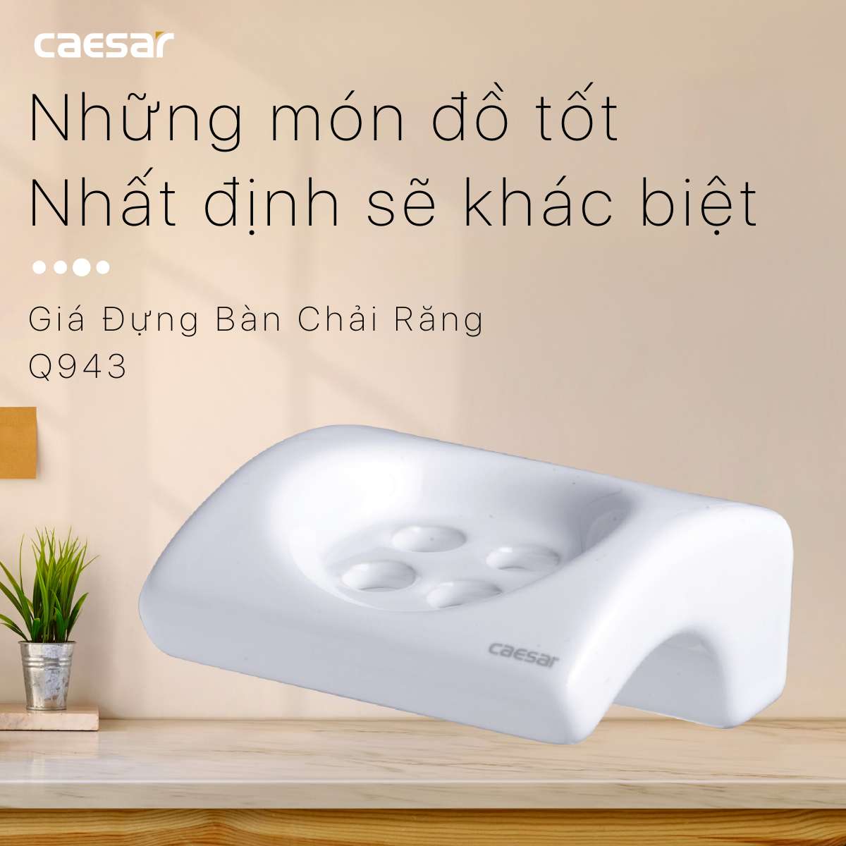 Kệ để bàn chải răng sứ Caesar Q943