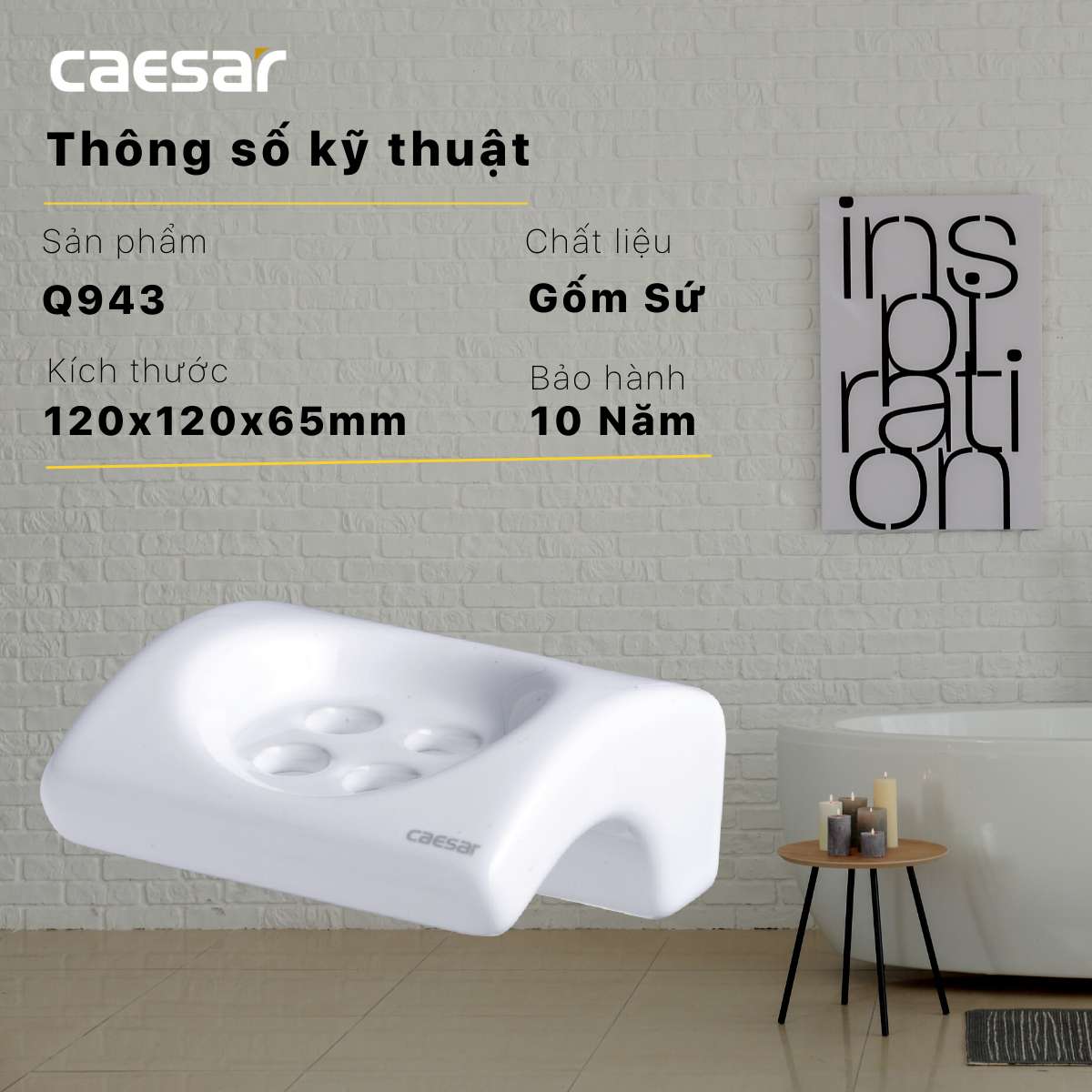 Kệ để bàn chải răng sứ Caesar Q943