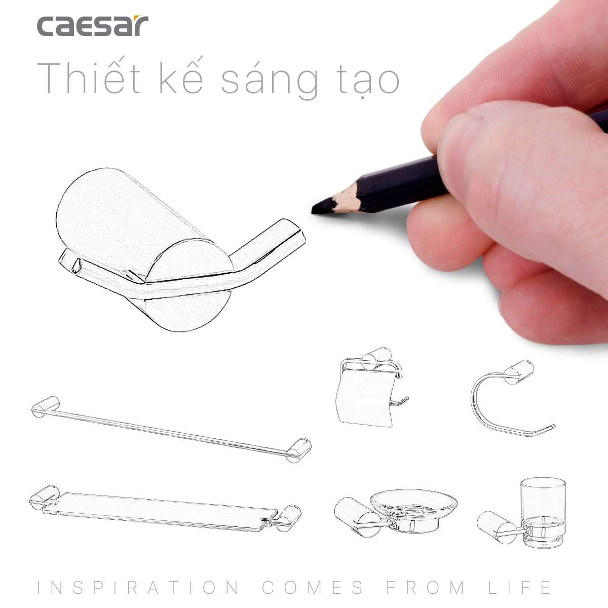 Móc áo đôi Caesar Q8307