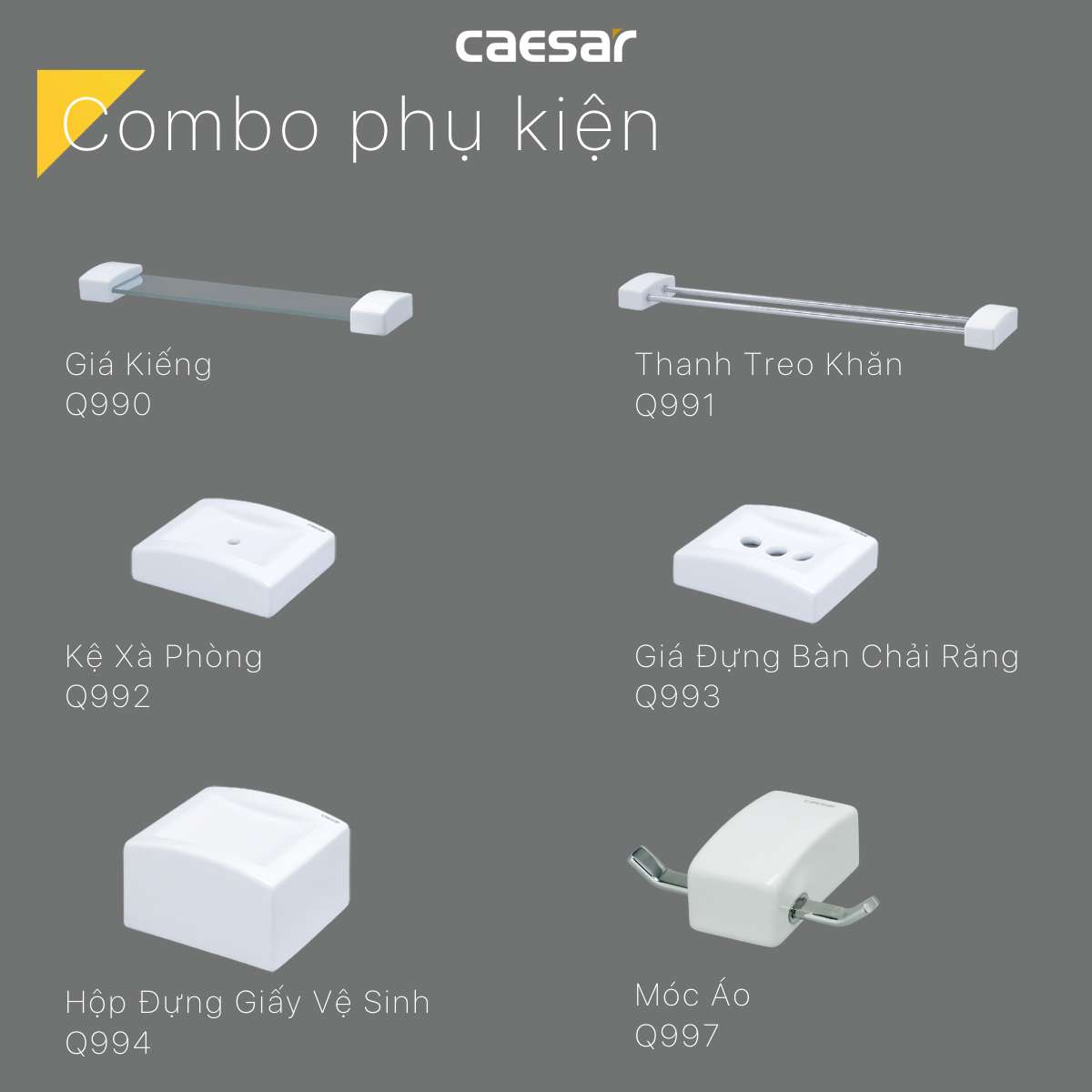 Móc áo đôi Caesar Q997