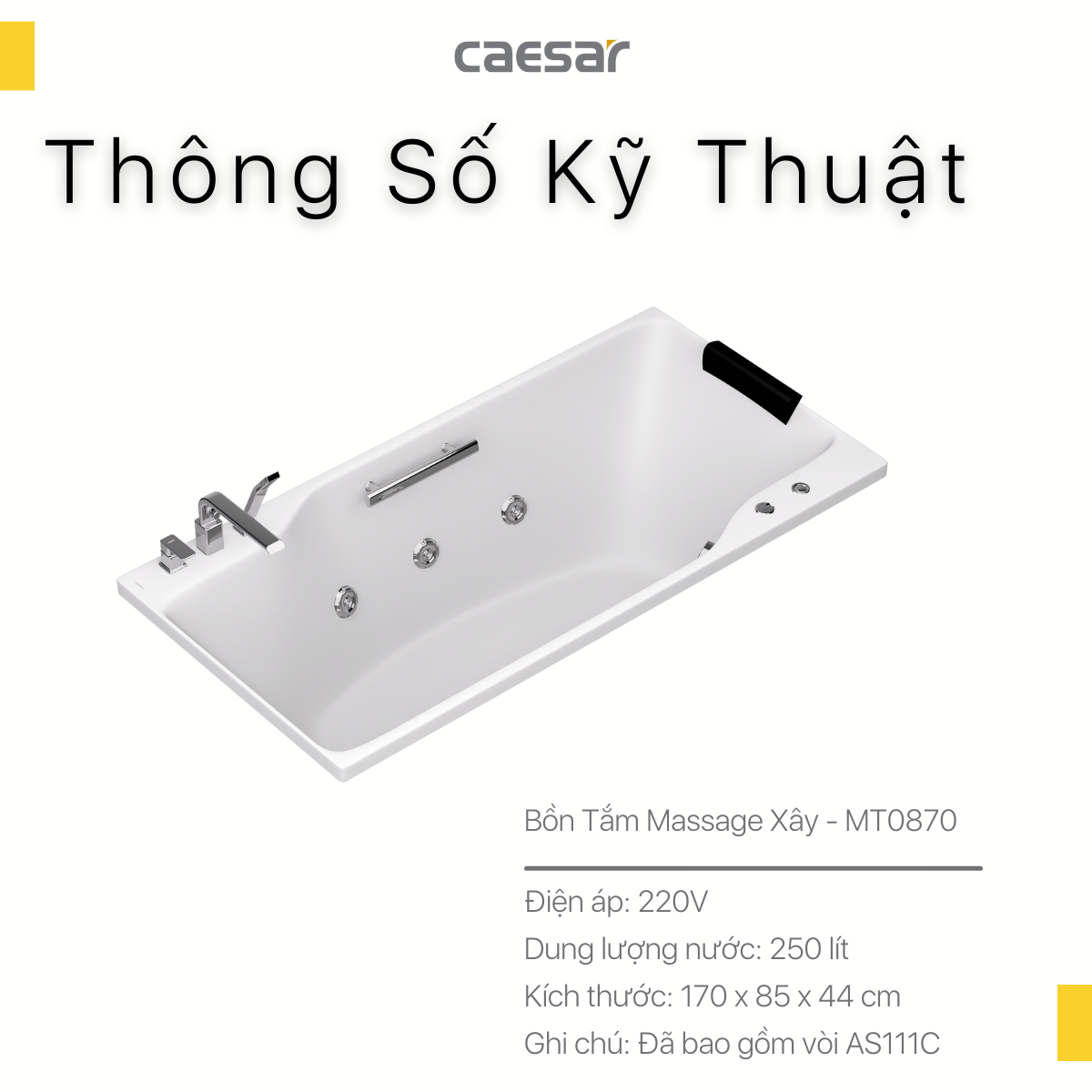 Bồn tắm massage Caesar MT0870
