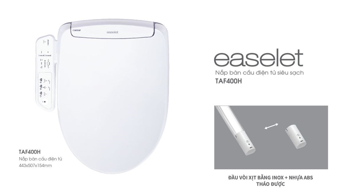 Thông tin sản phẩm Nắp bồn cầu điện tử CAESAR TAF400H