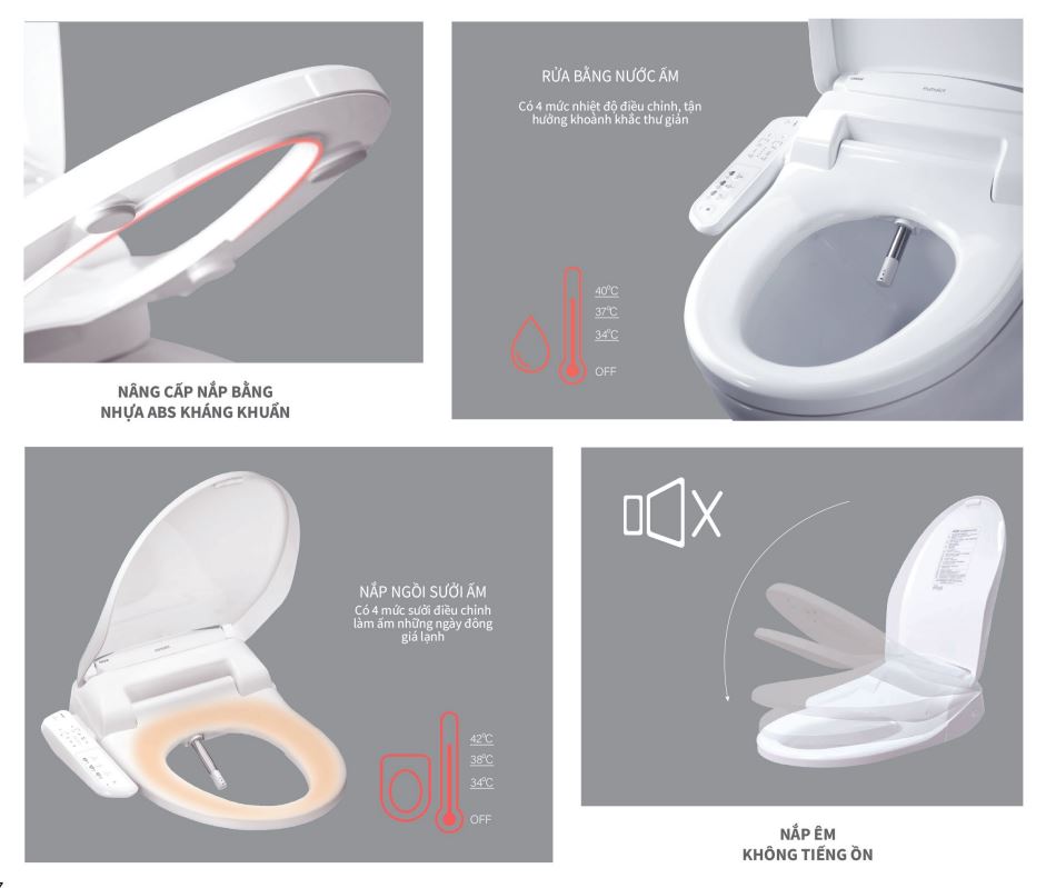 Đặc điểm nổi bật nắp bàn cầu điện tử CAESAR TAF400H
