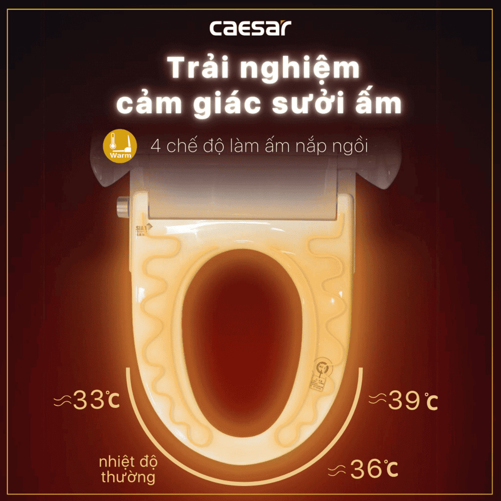 Nắp rửa điện tử Caesar TAF512H (TAF512H-PW)