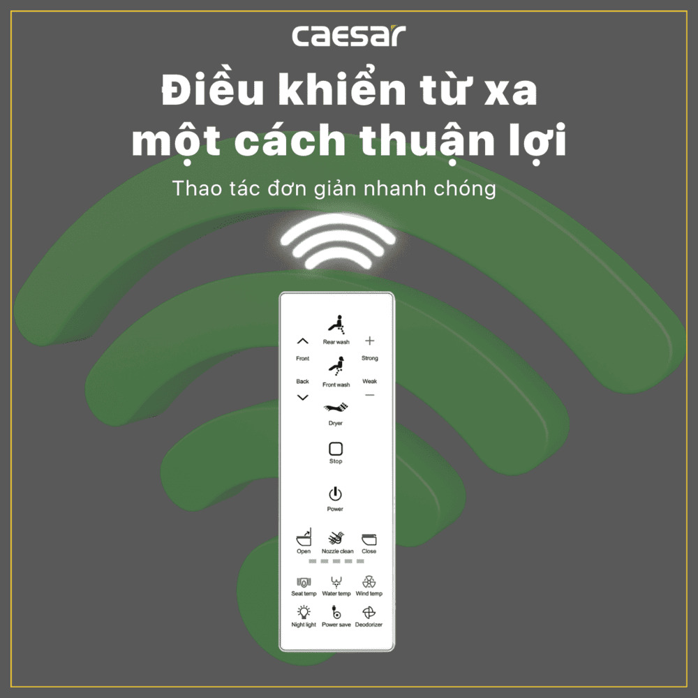 Nắp rửa điện tử Caesar TAF512H (TAF512H-PW)