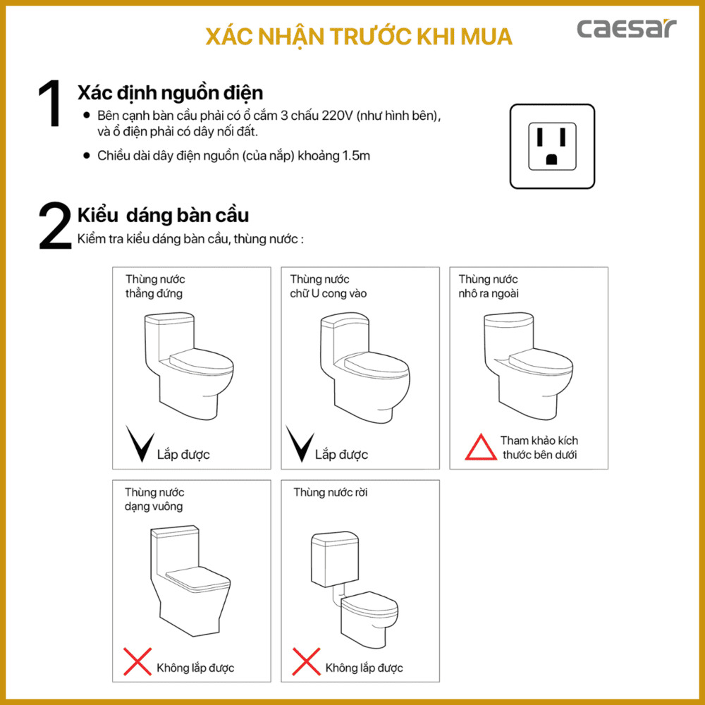 Nắp rửa điện tử Caesar TAF512H (TAF512H-PW)