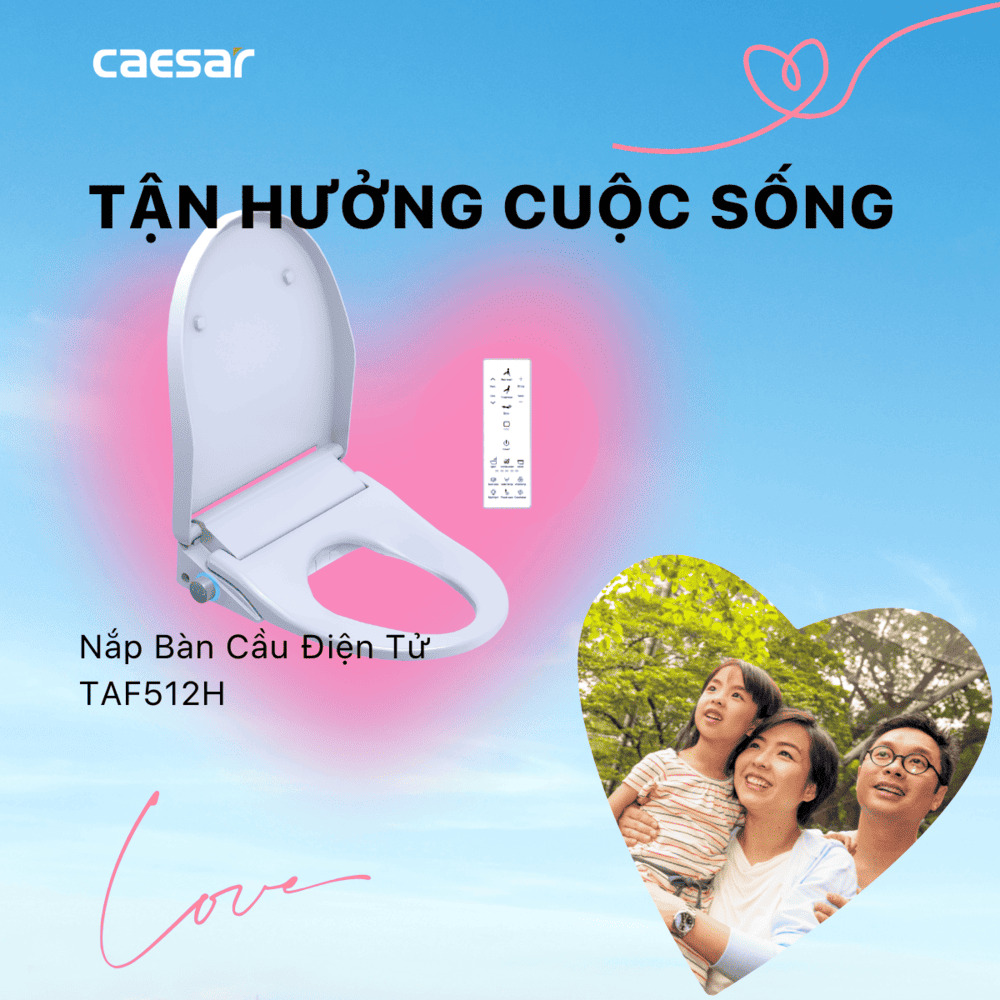 Bồn cầu 1 khối nắp điện tử Caesar C1364F+TAF512H