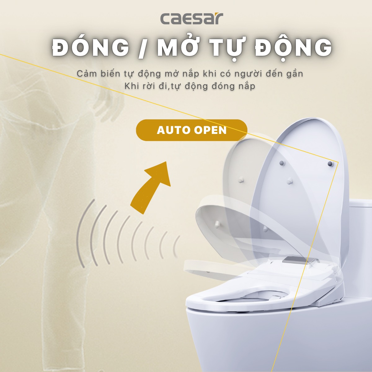 Nắp rửa điện tử Caesar TAF610H (TAF610H-PW)