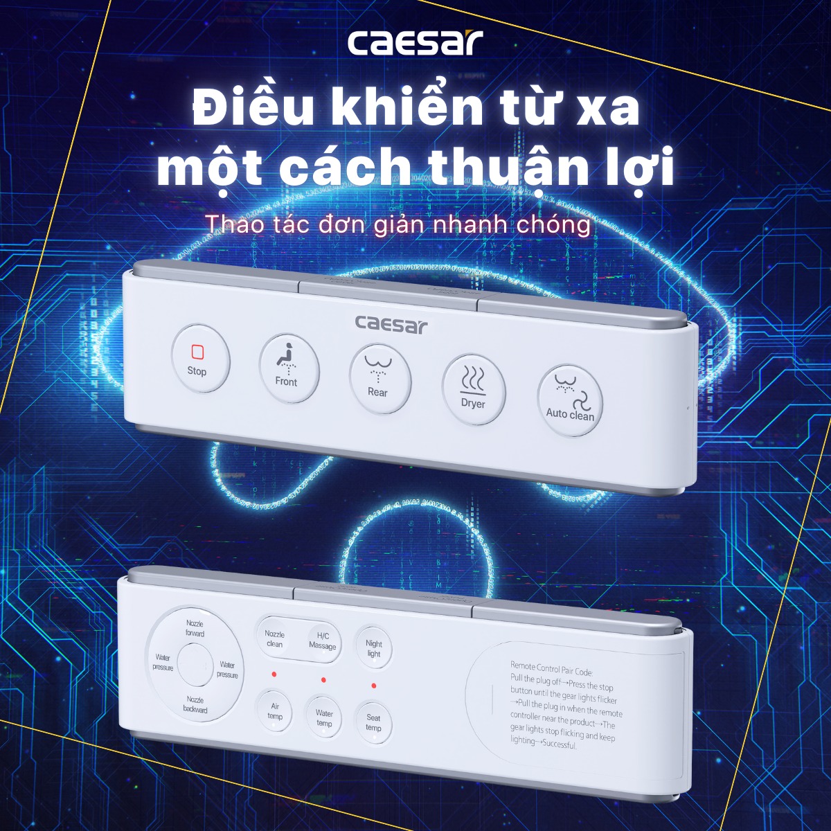 Nắp rửa điện tử Caesar TAF610H (TAF610H-PW)