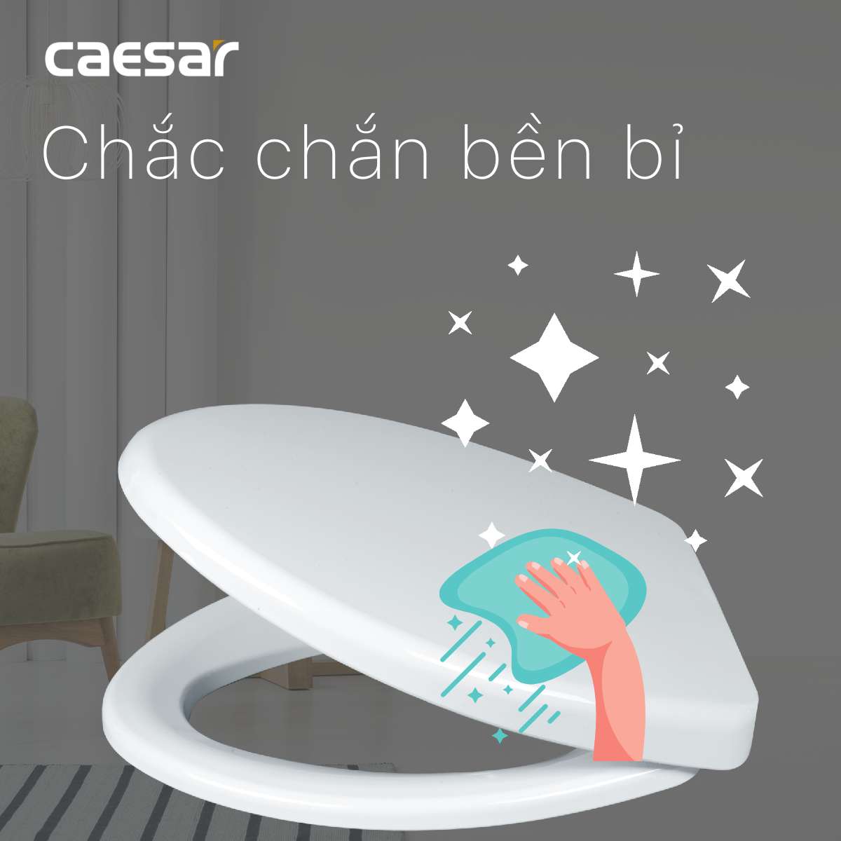 Nắp bồn cầu thường Caesar M220