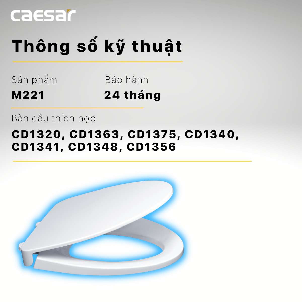 Nắp bồn cầu đóng êm Caesar M221