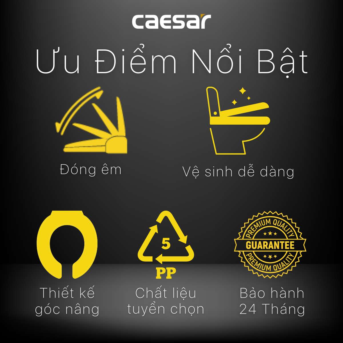 Nắp bồn cầu đóng êm Caesar M221