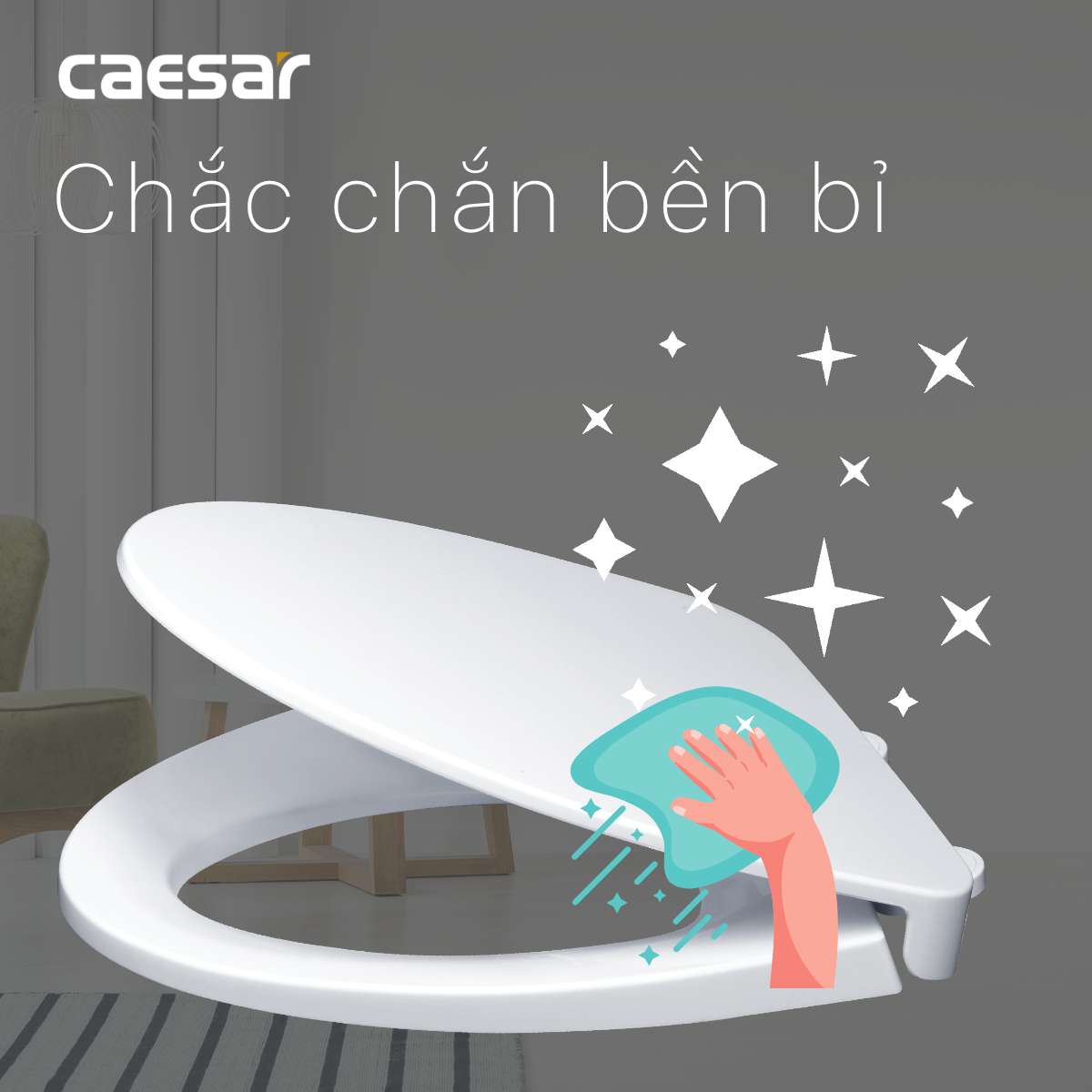 Nắp bồn cầu đóng êm Caesar M221