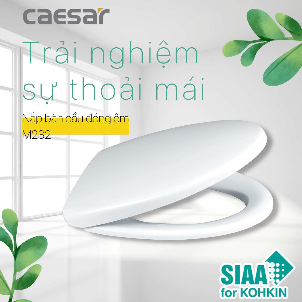 Nắp bồn cầu đóng êm Caesar M232