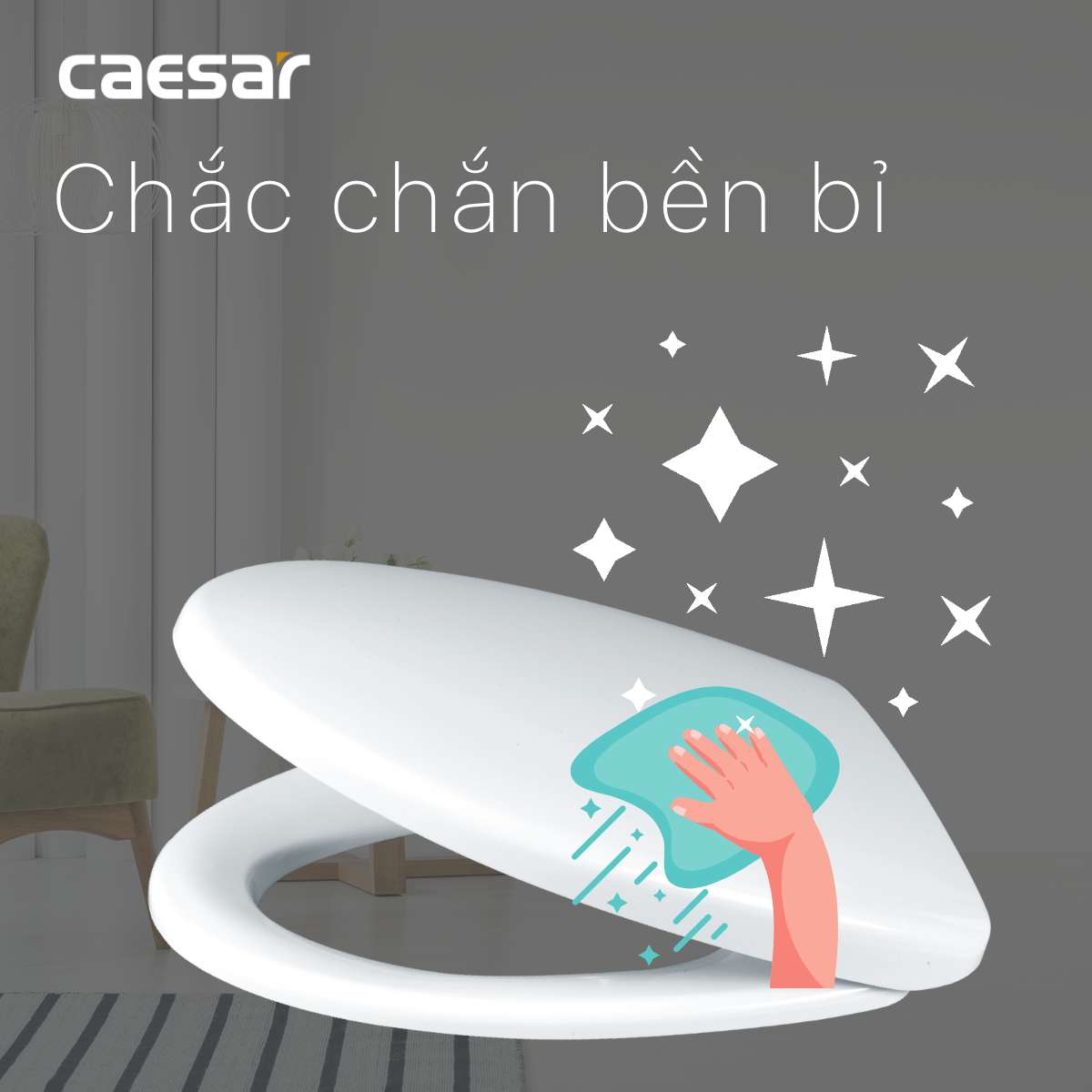 Nắp bồn cầu đóng êm Caesar M232