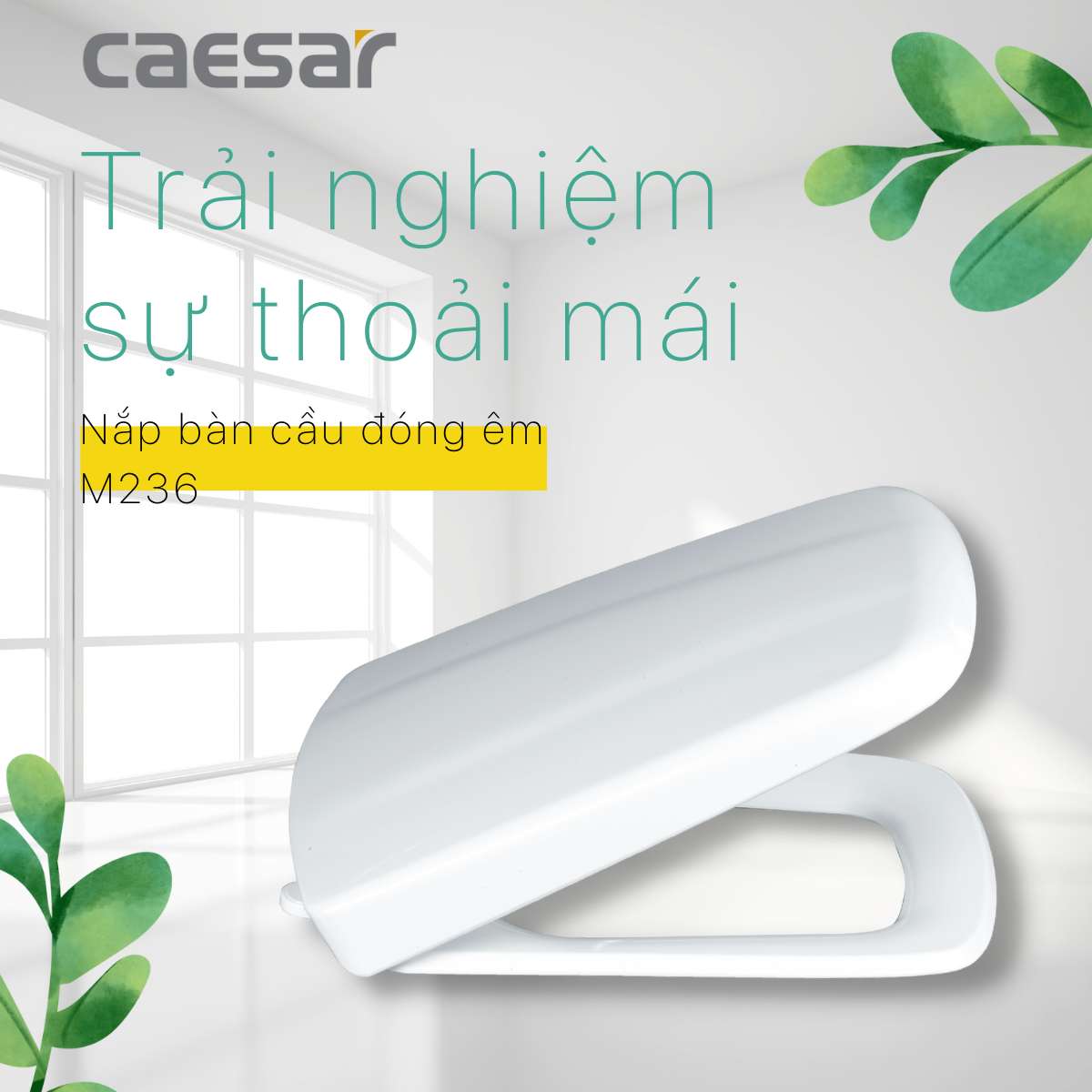 Nắp bồn cầu đóng êm Caesar M236