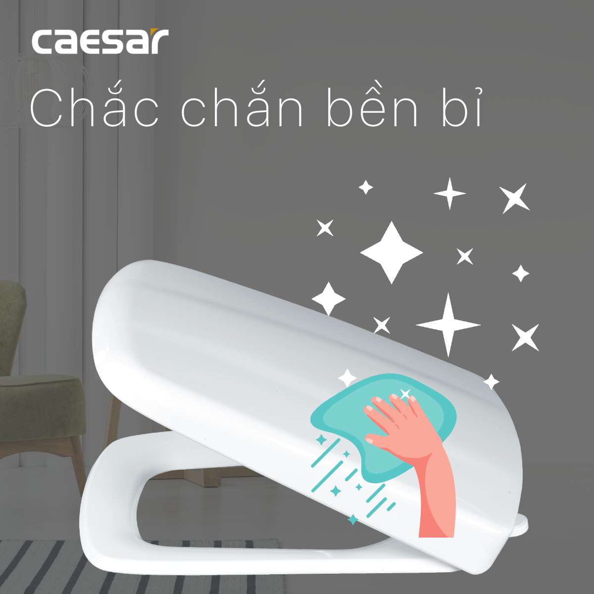 Nắp bồn cầu đóng êm Caesar M236