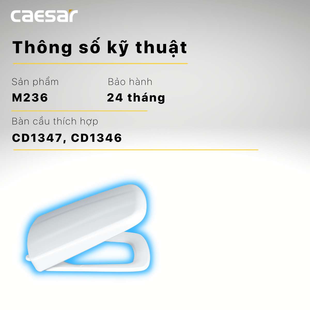 Nắp bồn cầu đóng êm Caesar M236