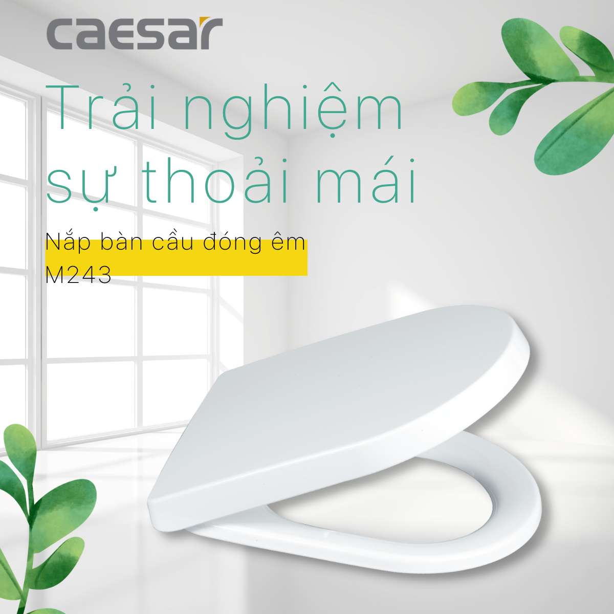 Nắp bồn cầu đóng êm Caesar M243