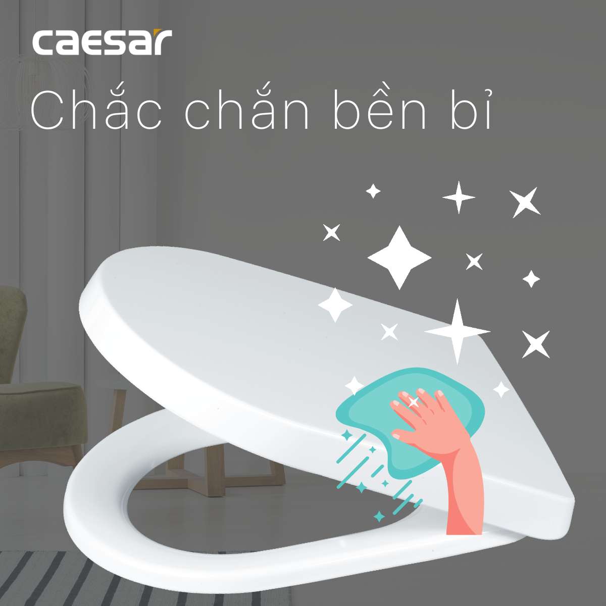 Nắp bồn cầu đóng êm Caesar M243