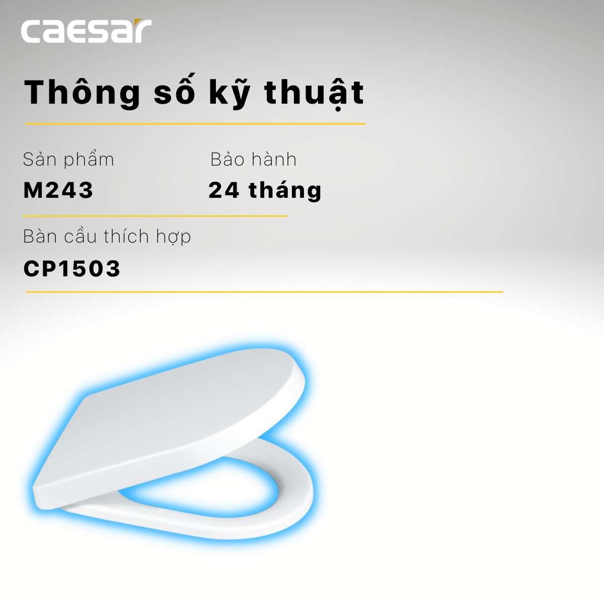 Nắp bồn cầu đóng êm Caesar M243