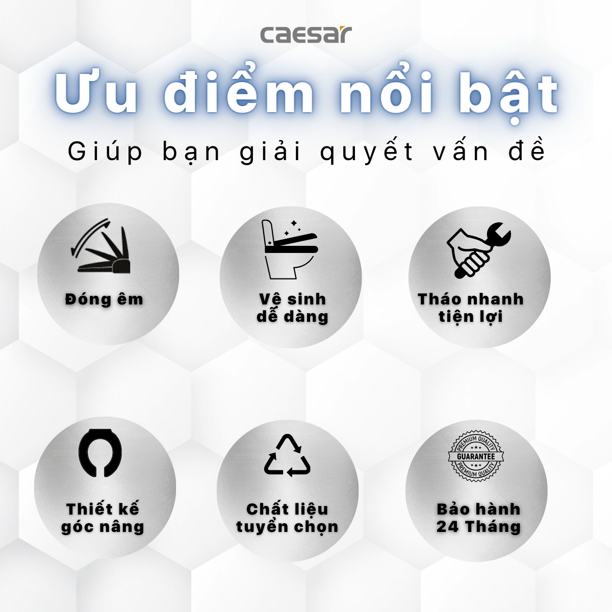 Nắp bồn cầu đóng êm Caesar M260