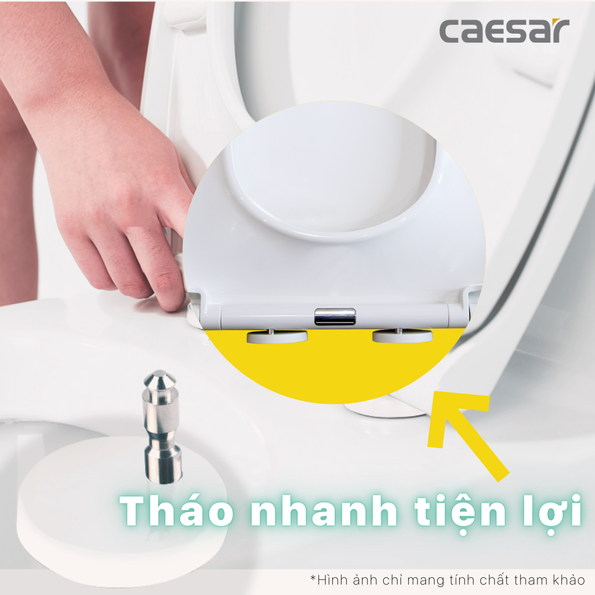 Nắp bồn cầu đóng êm Caesar M260