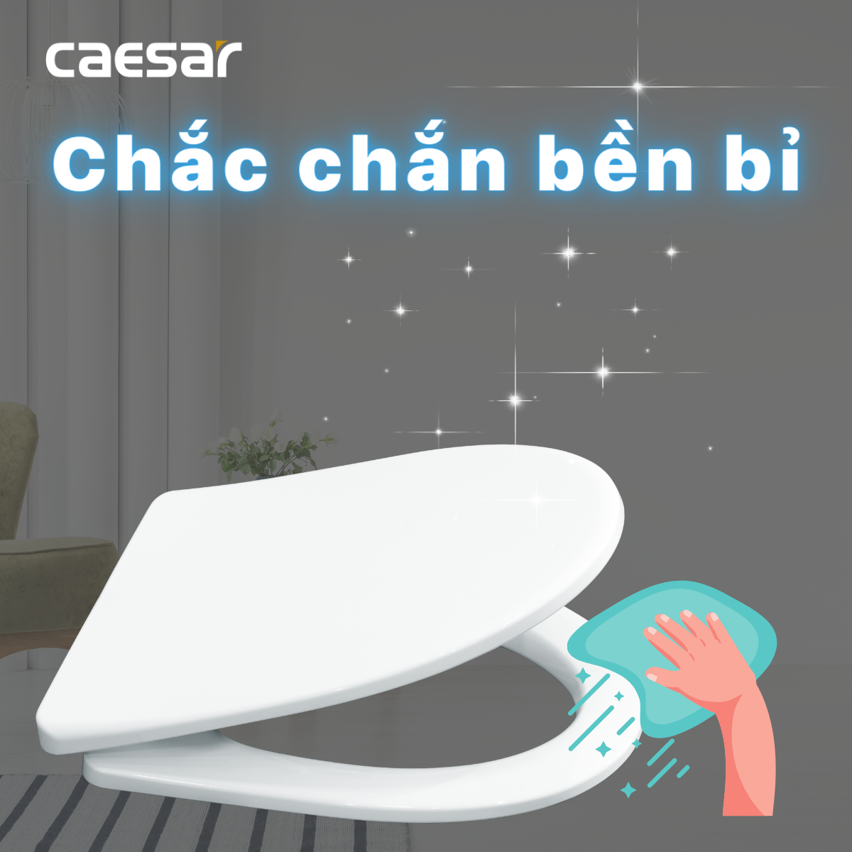 Nắp bồn cầu đóng êm Caesar M260