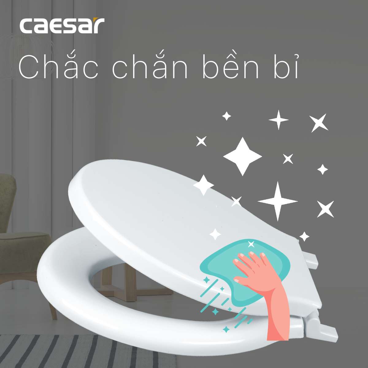Nắp bồn cầu thường Caesar M282